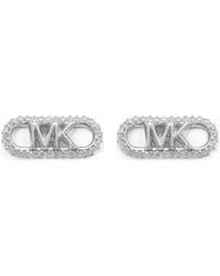 Michael Kors - Logo-Plaque Crystal-Embellished Earrings - Lyst