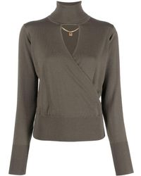 Elisabetta Franchi - Roll-neck Cut-out Knitted Top - Lyst