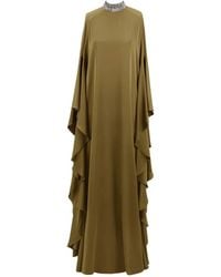 Gemy Maalouf - Beaded-Collar Ruffled Maxi Dress - Lyst