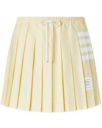 Thom Browne - 4-Bar Drawstring Pleated Mini Skirt - Lyst
