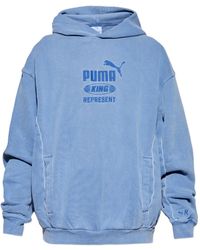 PUMA - X Represent Logo-Embroidered Hooded Sweater - Lyst