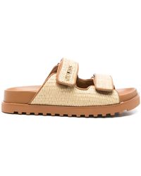 Guess - Raffia-Detail Sandals - Lyst
