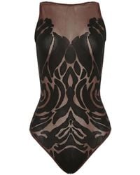 Wolford - Rose-Pattern Sleeveless Sheer Bodysuit - Lyst