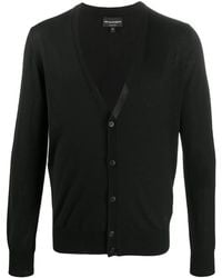 Emporio Armani - Vネック ファインニット カーディガン - Lyst
