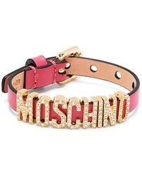 Moschino - Bracelet en cuir à logo - Lyst