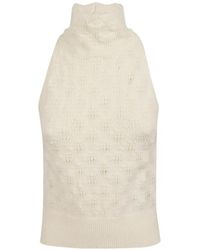 Ermanno Scervino - Haut En Maille Pointelle À Col Montant - Lyst