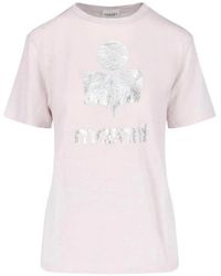 Isabel Marant - T-Shirt En Lin À Logo Imprimé - Lyst