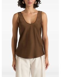 Manière De Voir - Mathilda Satin Scoop-Neck Open-Back Tank Top - Lyst