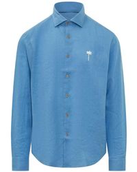 Palm Angels - Logo-Embroidered Regular Shirt - Lyst
