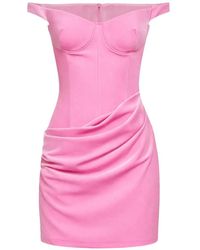 Alex Perry - Peony Velvet Draped Off-The-Shoulder Mini Dress - Lyst