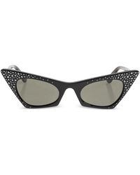 McQueen - Lunettes De Soleil À Monture Papillon Strassée - Lyst