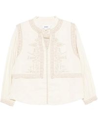 Ba&sh - Embroidered Long-Sleeve Blouse - Lyst