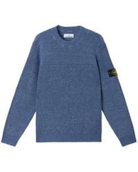 Stone Island - Logo-Patch Waffle-Knit Sweater - Lyst