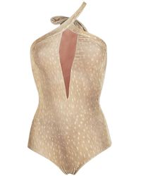 Adriana Degreas Badeanzug aus Samt - Natur