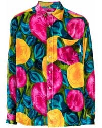 Marni - Floral-Print Velvet Shirt - Lyst