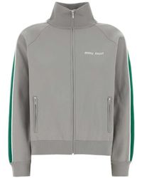 Miu Miu - Logo Nylon Cardigan - Lyst