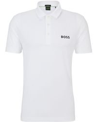 BOSS - Polo en jacquard con logo estampado - Lyst