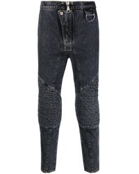 Balmain - Ribbed Panel Slim-fit Jeans - Lyst