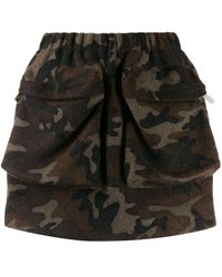 Miu Miu Rock mit Camouflagemuster - Braun