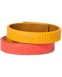 Miu Miu - Lot De Deux Bracelets En Cuir - Lyst