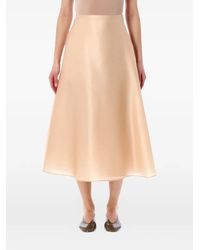Alberta Ferretti - Organza A-Lijn Midi-Rok - Lyst