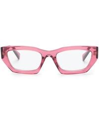 Miu Miu - Logo-Plaque Rectangle-Frame Glasses - Lyst