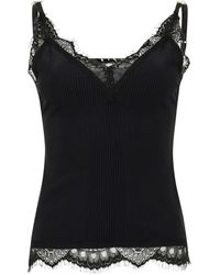 Philipp Plein - Top De Tirantes De Canalé Con Encaje - Lyst