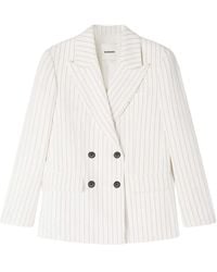 Sandro - Striped Double-Breasted Blazer - Lyst