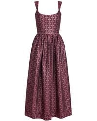 Markarian - Apple Floral-Stripe Corset Midi Dress - Lyst