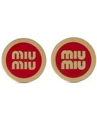 Miu Miu - Logo-Lettering Stud Earrings - Lyst