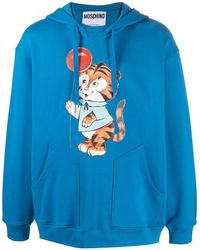 Moschino - Graphic Print Drawstring Hoodie - Lyst