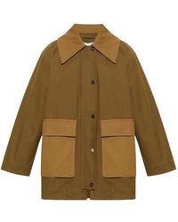 Ganni - Patch-Pocket Cotton Military Jacket - Lyst