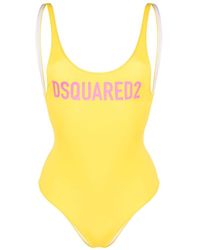DSquared² - Logo-print Scoop-back Swimsuit - Lyst