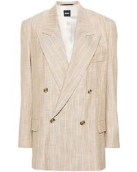 BOSS - Pinstriped Double-Breasted Blazer - Lyst