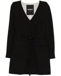 Patrizia Pepe - V-Neck Belted Mini Dress - Lyst