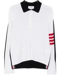 Thom Browne - 4-Bar Cable-Knit Polo Shirt - Lyst