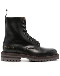 Common Projects - Lace-up Leather Combat Boots - Lyst
