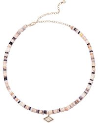 Sydney Evan - 14kt Yellow Gold Diamond And Opal Necklace - Lyst