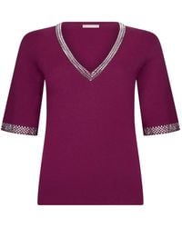 Liu Jo - Knit T-Shirt With Gemstones - Lyst