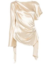 Erika Cavallini Semi Couture - Asymmetric Draped Blouse - Lyst