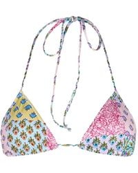 MC2 Saint Barth - Leah Floral-Print Triangle Bikini Top - Lyst