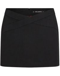 KARL LAGERFELD - Mini Kl Studio Zip-Fastening Skirt - Lyst