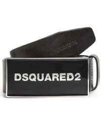 DSquared² - Logo-Plaque Leather Belt - Lyst