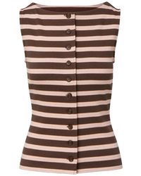 Veronica Beard - Uma Striped Ribbed Top - Lyst