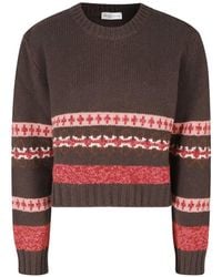 Roberto Collina - Intarsia-Knit Wool Sweater - Lyst