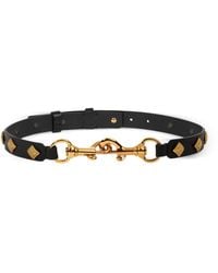 Etro - Leather Pony Belt With Diamond-Shaped Studs - Lyst