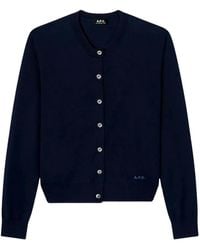 A.P.C. - Marisa Logo-Embroidered Button-Up Cardigan - Lyst