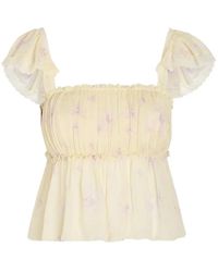 LoveShackFancy - Siena Floral-Print Blouse - Lyst