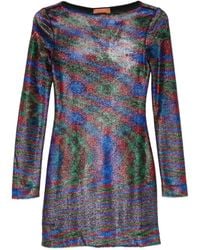 Missoni - Abstract-Pattern Long-Sleeve Mini Dress - Lyst