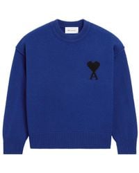 Ami Paris - Wollen Trui Met Ronde Hals En Ami De Coeur - Lyst